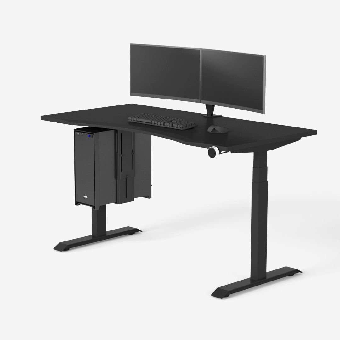 BattleStations Gaming Desk - Black (Curved)