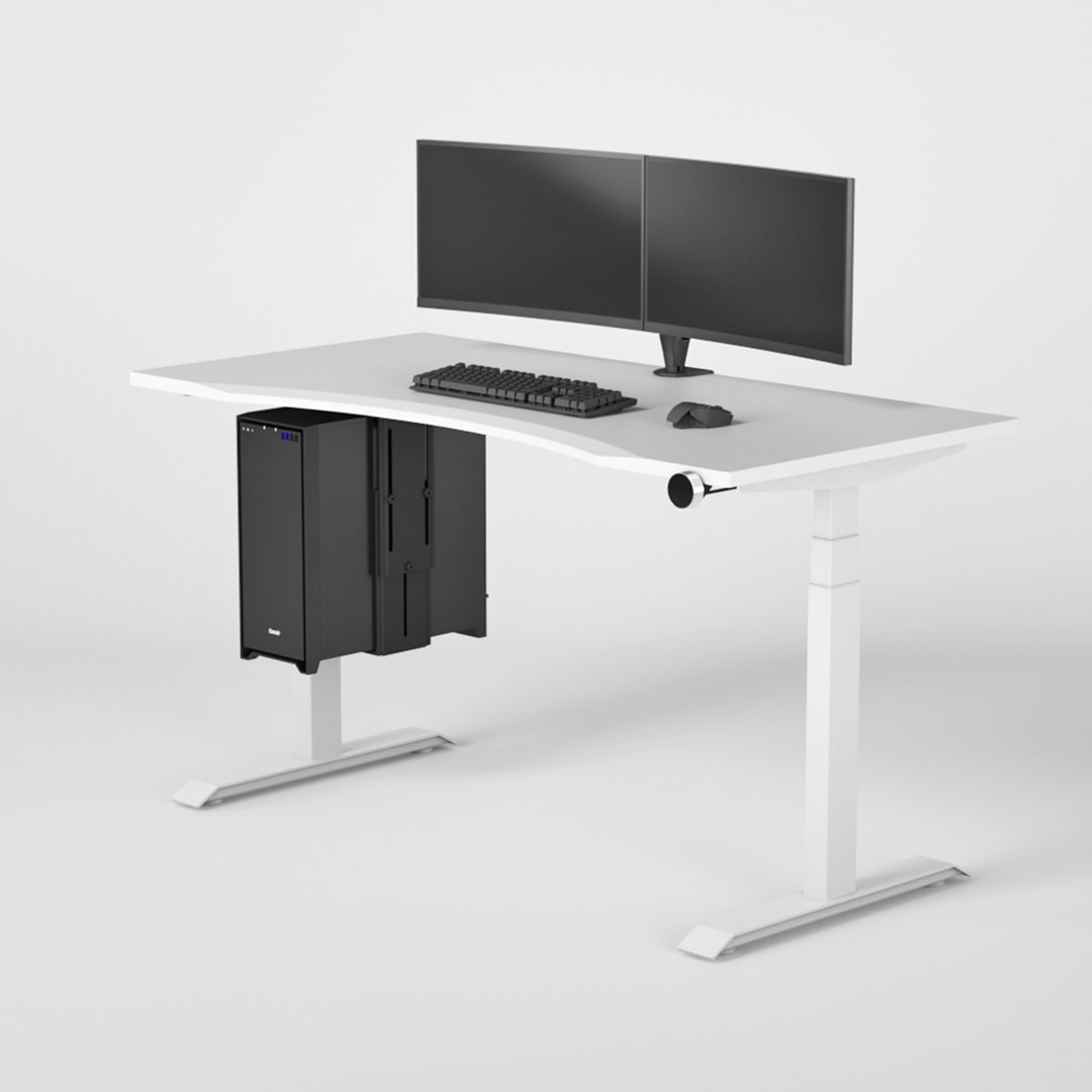 BattleStations Gaming Desk - White (Curved)