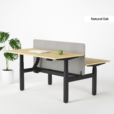Evolution Duo - 2 Person Back to Back Electric Height Adjustable Workstation Desk (Rectangular Leg)