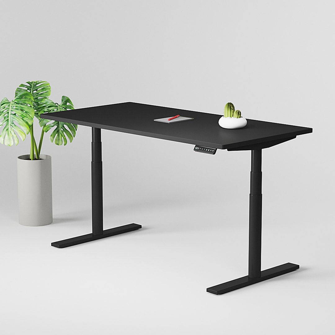 Jive Standing Desk with Xoom - Black (straight)