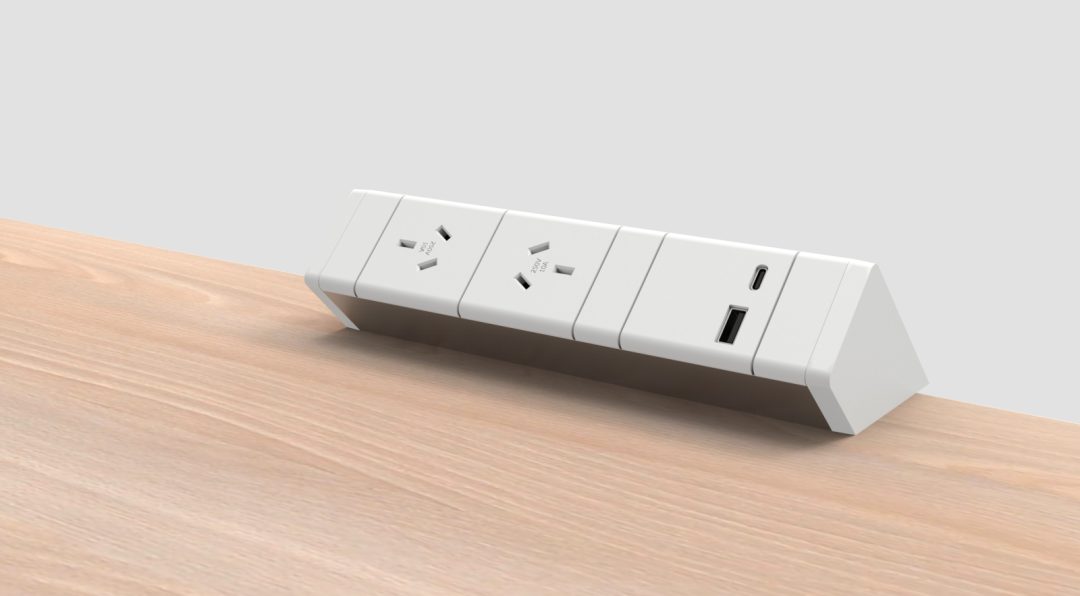 XYNERGY Above Desk Power Module White1