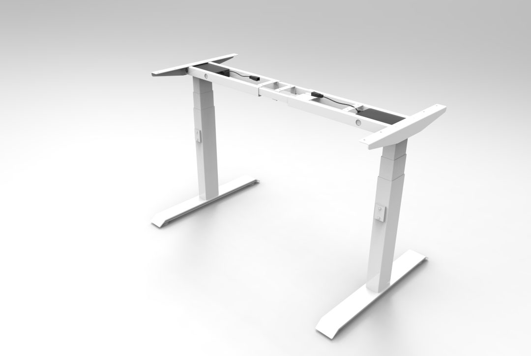 Essentials Height Adjustable Desk Frame White Rear