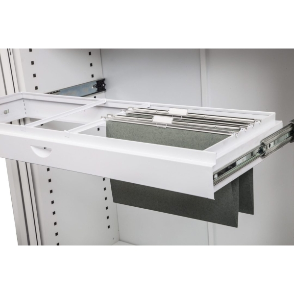 roll out file frame for tambour door unit