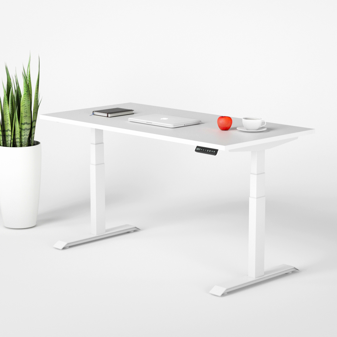 Evolution Standing Desk - White Frame - White