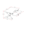 Elevate Ergonomics Desk Riser Height Adjustable Sit Stand Measurements Line Drawing