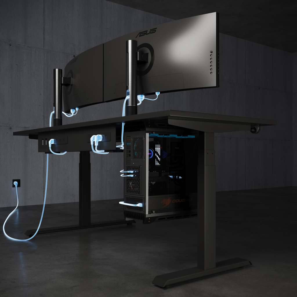 Battlestation Titan L Shape Corner Standing Desk by Elevate Ergonomics